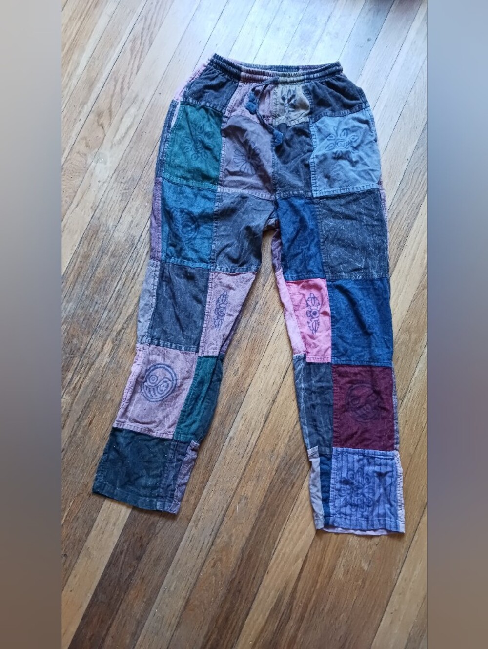 Cotton Patchwork Joggers
